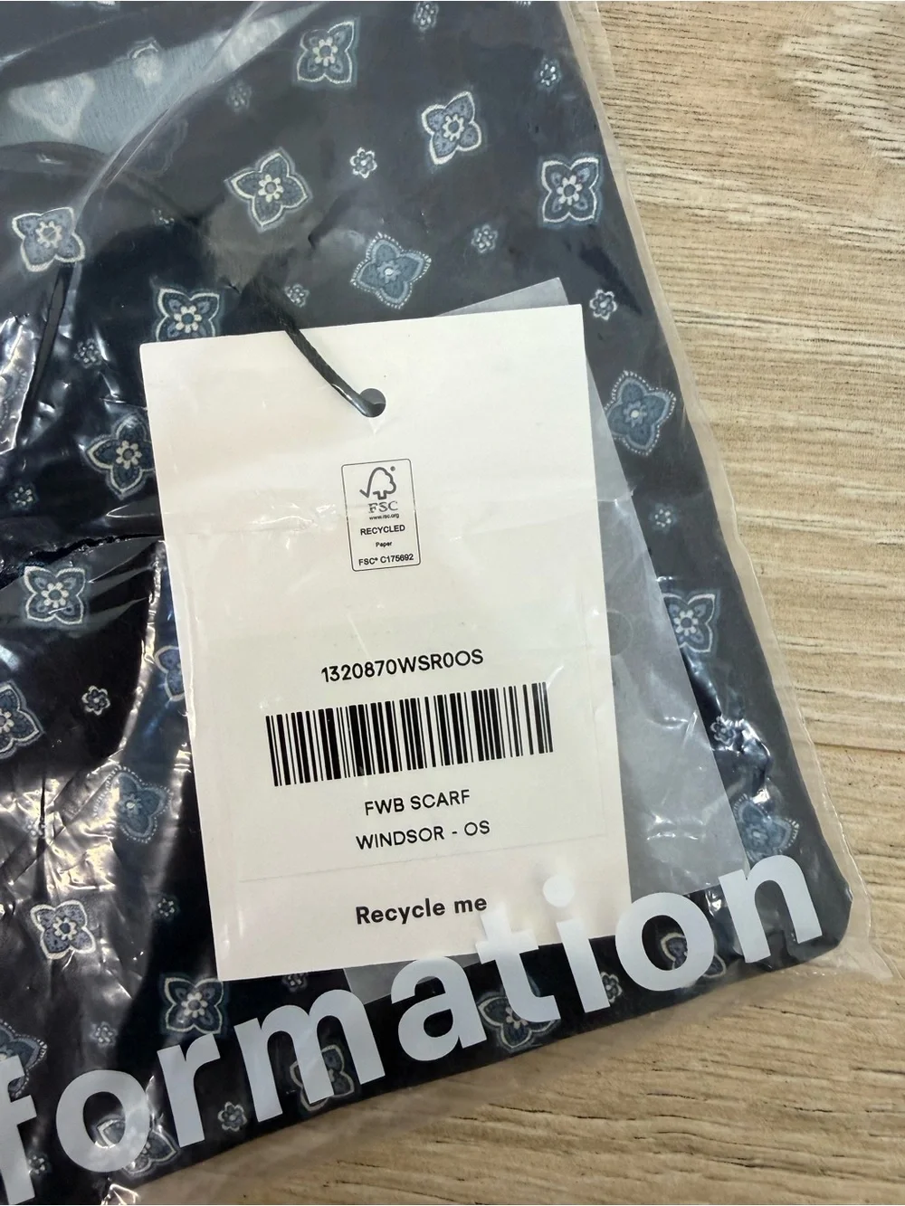 NEW Reformation FWB Silk Windsor Scarf